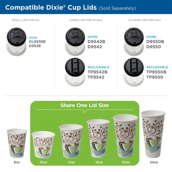 Dixie 5338DX Hot Cups, Paper, 8 oz., Coffee Dreams Design, 500/Carton - Picture 10 of 11